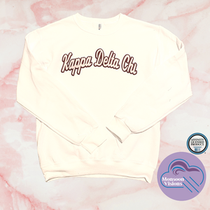 White Kappa Delta Chi Arched Crewneck